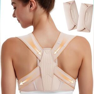 Posture Corrector Adjustable & Breathable Upper Back Brace Support Sitting Work